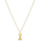 NOA mini yellow gold and diamond giraffe necklace, imported from the UK