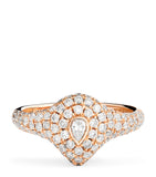 Jacquie Aiche rose gold diamond teardrop signet ring, imported from the UK