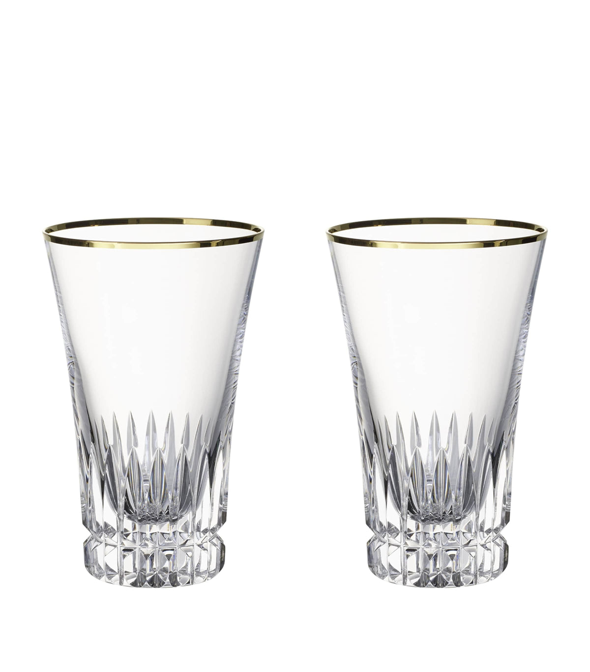 Villeroy & Boch Grand Royal Gold Tall crystal glass tumblers 300ml (British brand)
