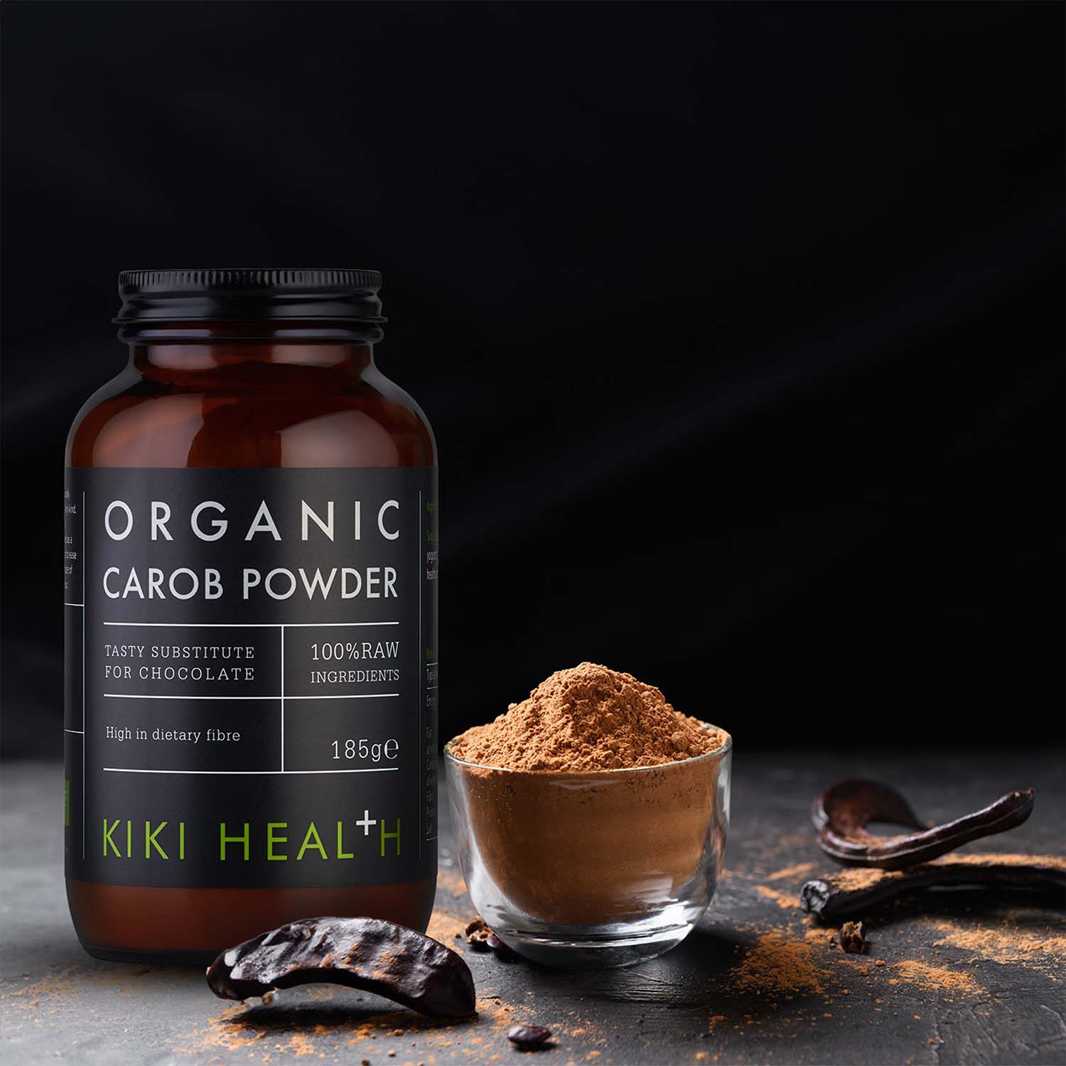KIKI Health Organic Carob Powder 185g - British product