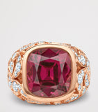 Boodles Royal Damask ring rose gold diamond garnet (British brand)