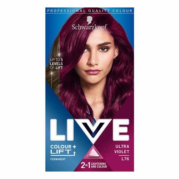 LIVE Colour + Lift Permanent Purple Hair Dye Ultra Violet GOODS Superdrug Ultra Violet L76  