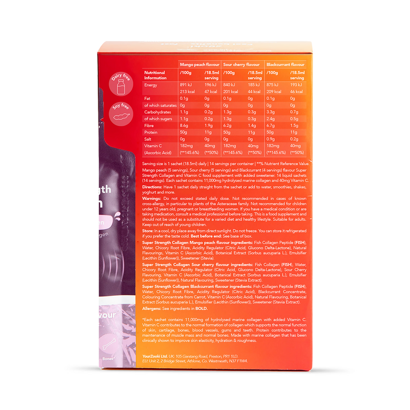Zooki Super Strength Marine Collagen 14 Sachets - British product