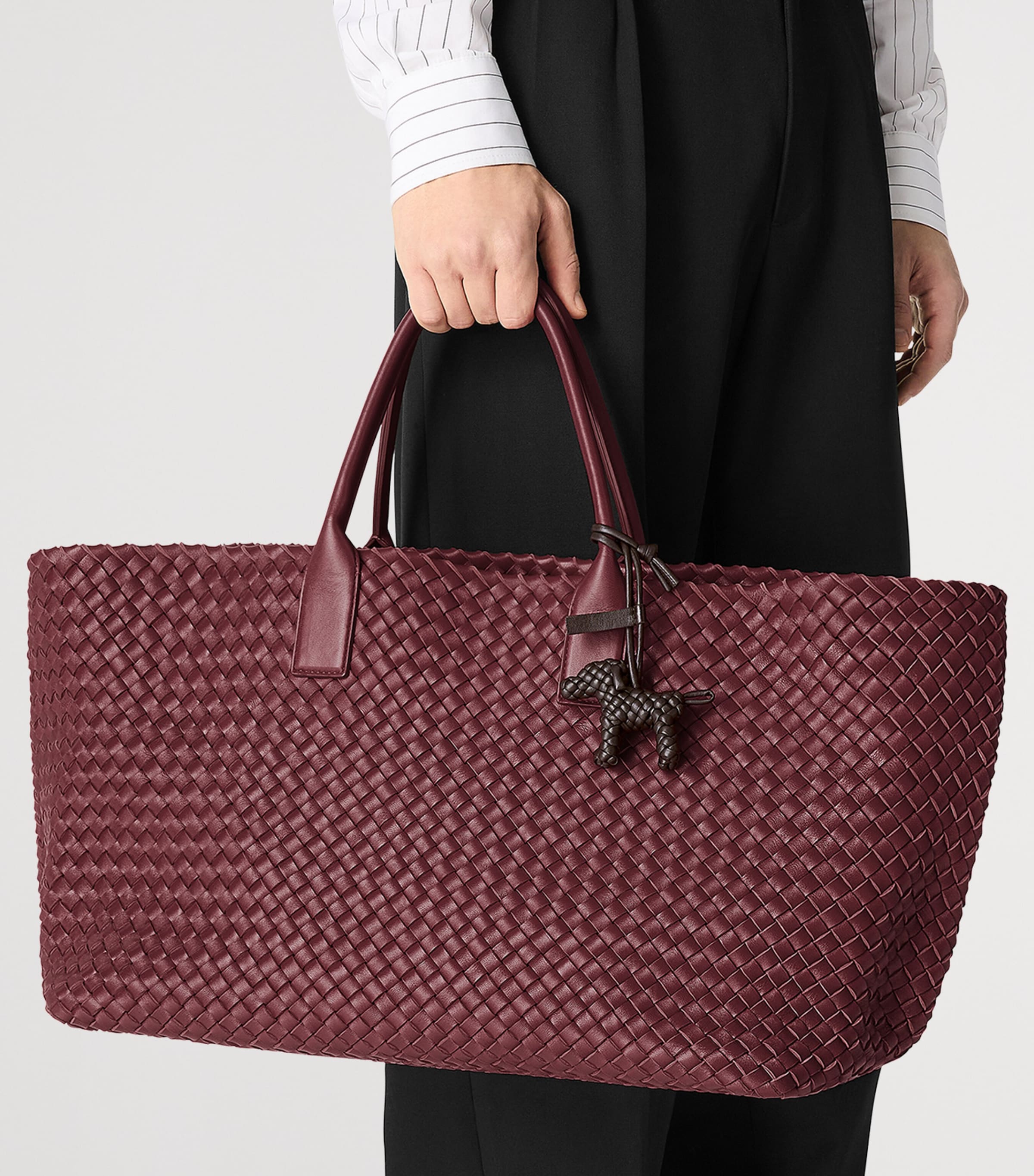 Bottega Veneta lambskin woven dog charm - British product
