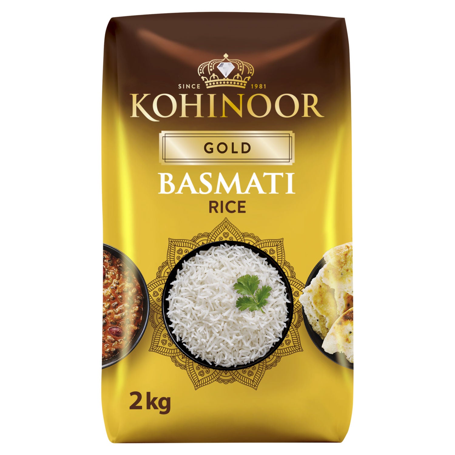 Kohinoor Gold Basmati extra long grain rice 2kg, UK version