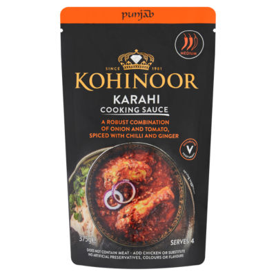 Kohinoor Karahi cooking sauce 375g, imported from the UK