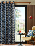 Orla Kiely Blue Linear Stem Eyelet Curtains