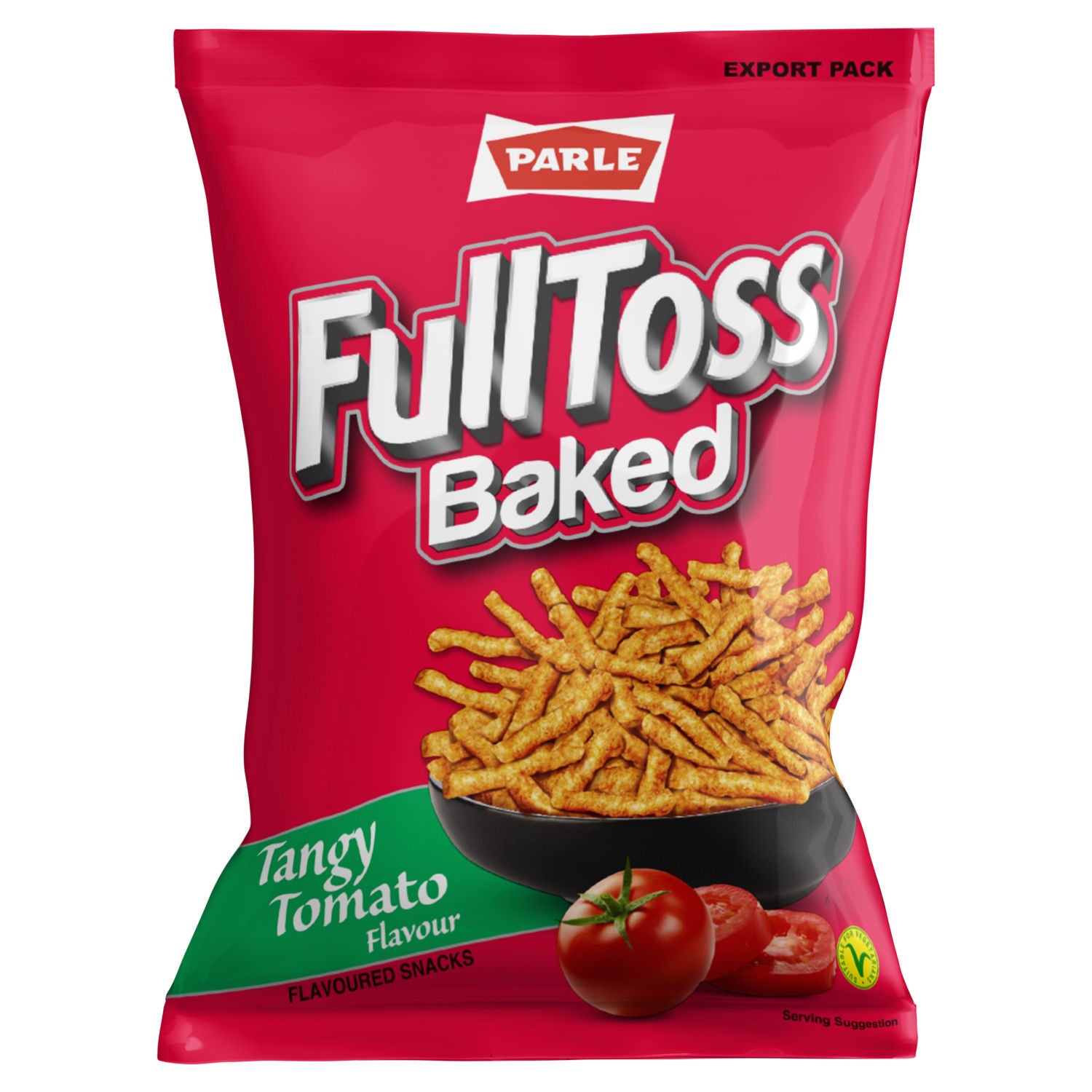 Parle FullToss baked tangy tomato flavored snack 52g (British brand)