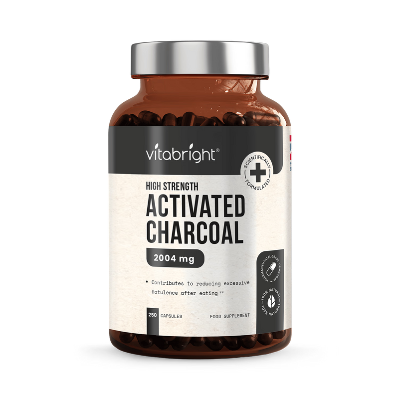 VitaBright charcoal capsules 250 capsules, imported from the UK