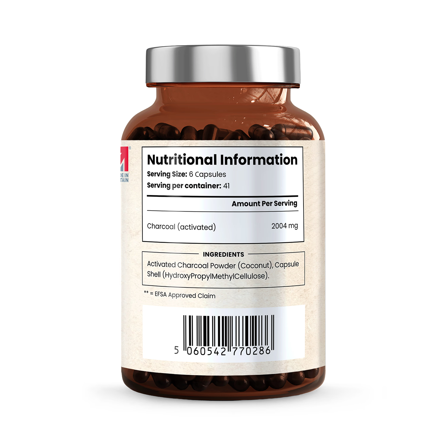 VitaBright charcoal capsules 250 capsules, imported from the UK