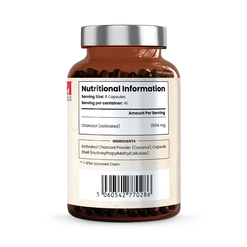 VitaBright charcoal capsules 250 capsules, imported from the UK