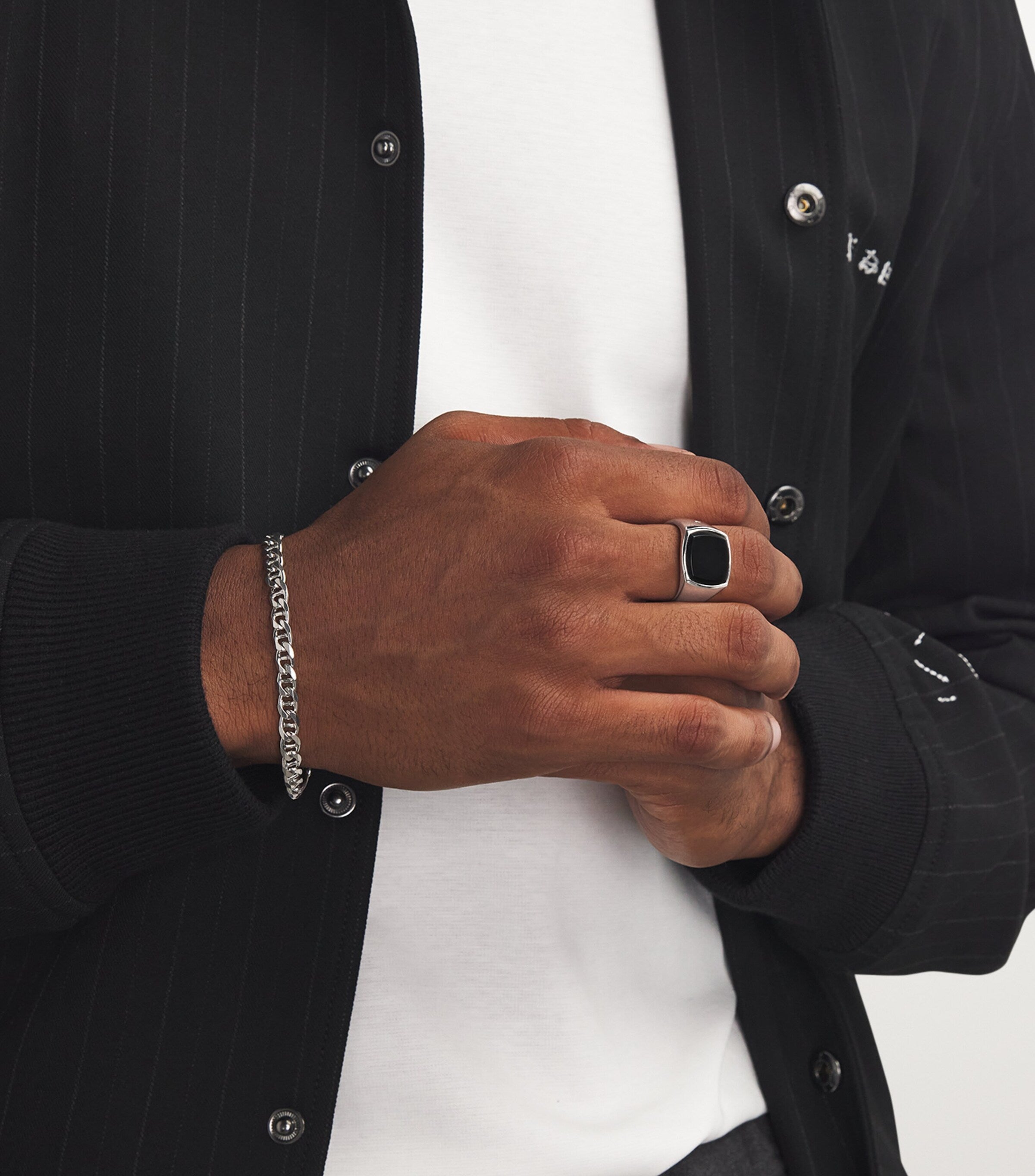 Tom Wood signet ring polished onyx, imported from the UK