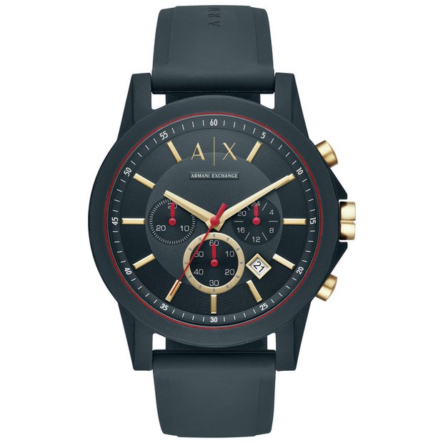 Armani Exchange blue silicone strap watch (British brand)