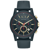 Armani Exchange blue silicone strap watch (British brand)