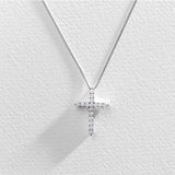 Revere silver cubic zirconia cross pendant necklace - British product