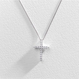 Revere silver cubic zirconia cross pendant necklace - British product