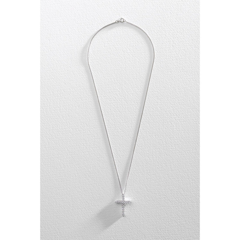 Revere silver cubic zirconia cross pendant necklace - British product