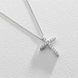 Revere silver cubic zirconia cross pendant necklace - British product