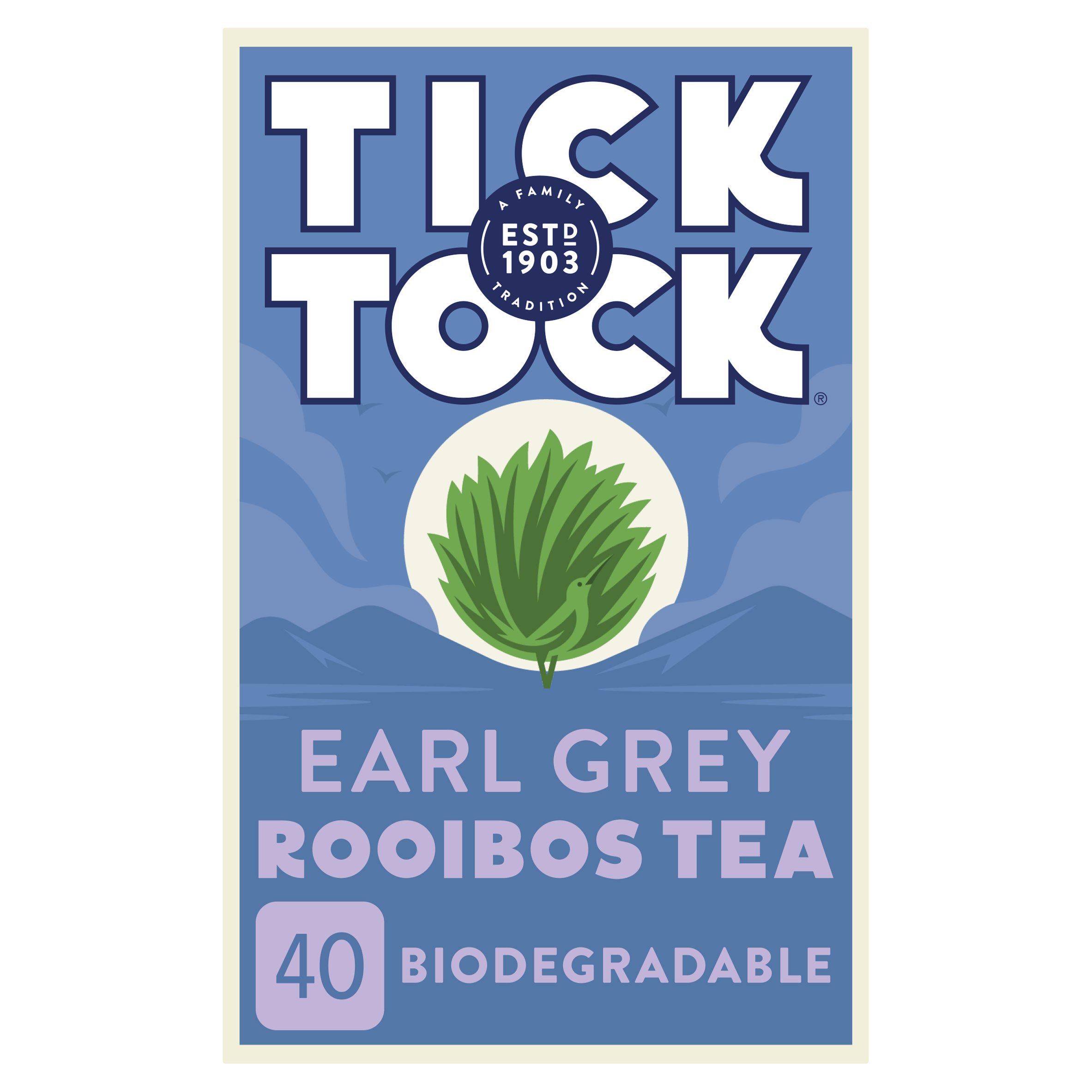 Tick Tock Earl Grey Rooibos Tea Biodegradable Bags x40 90g All tea Sainsburys   