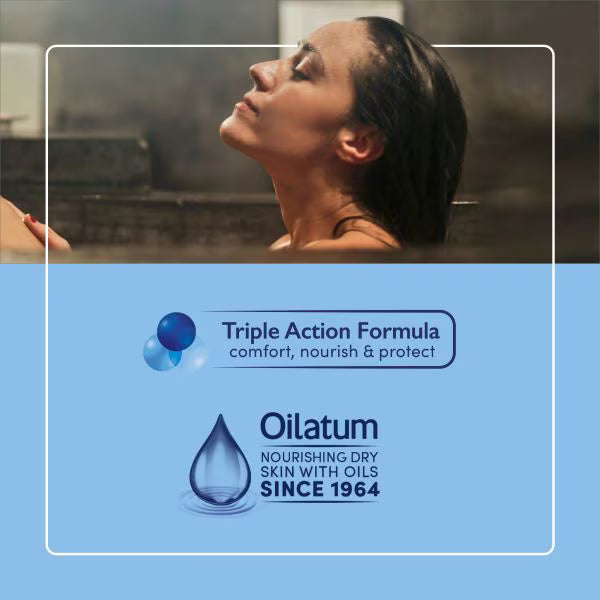 Oilatum Bath emollient 300ml bottle, imported from the UK