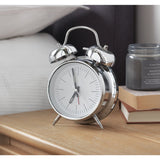 Constant twin bell alarm clock silver 16cm, UK version