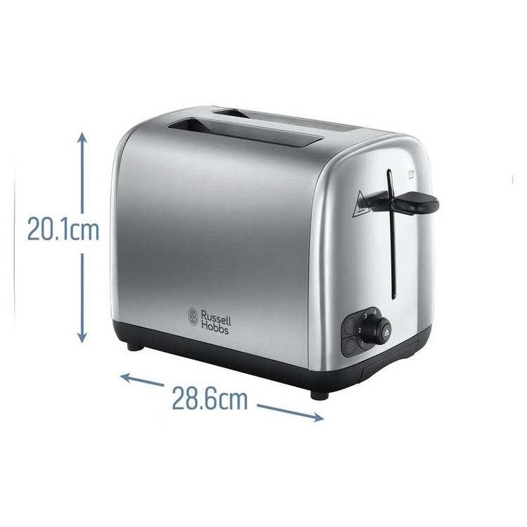 Russell Hobbs 2 slice toaster brushed stainless steel, UK version