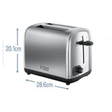 Russell Hobbs 2 slice toaster brushed stainless steel, UK version