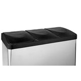 Habitat 45L triple compartment recycling bin, stainless steel - British product