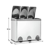 Habitat 45L triple compartment recycling bin, stainless steel - British product
