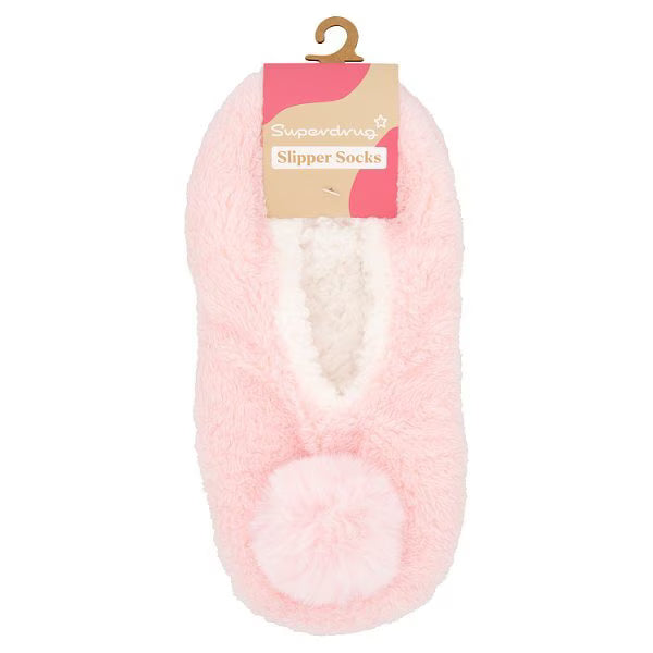 Superdrug Slipper Socks Pink One Size (British brand)