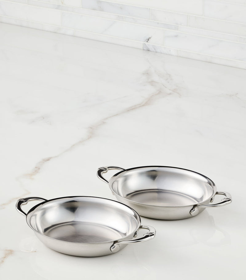Hestan stainless steel oval au gratin dish set of 2, UK version