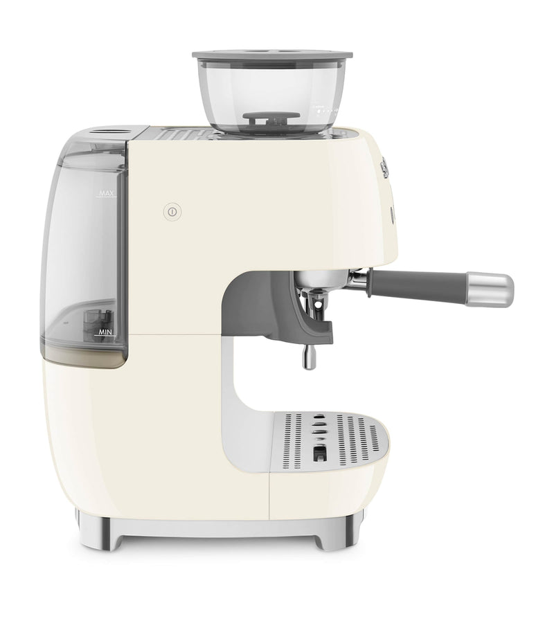 Smeg espresso coffee machine with grinder, retro design - British product