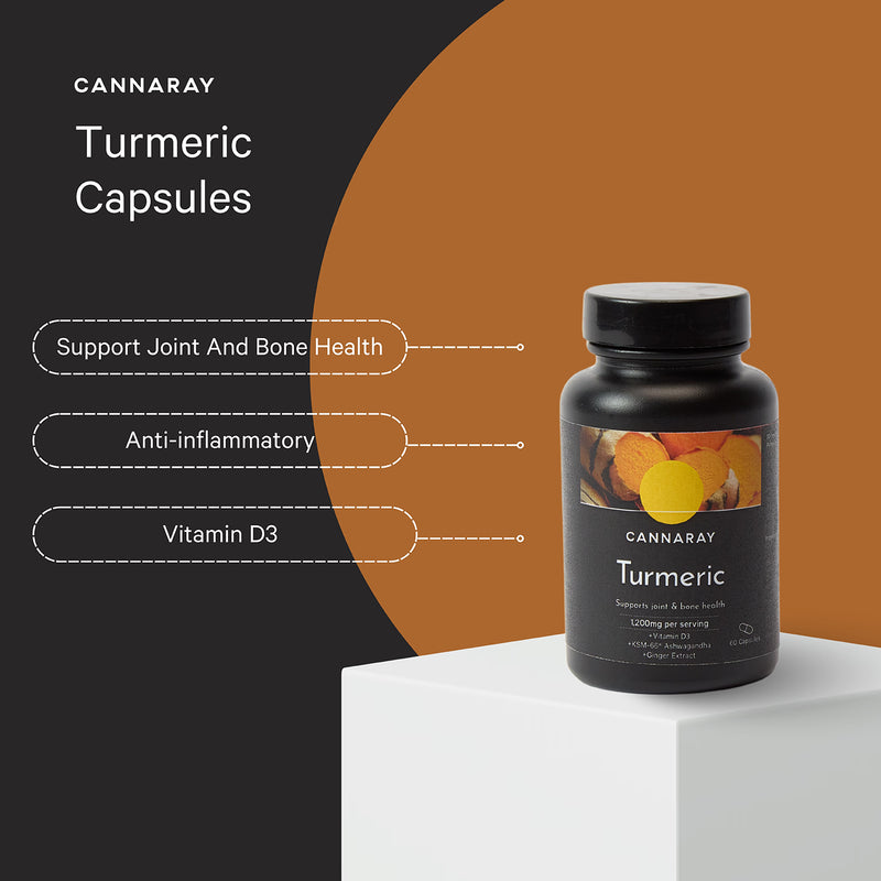 Cannaray turmeric capsules 1200mg 60 capsules, UK version