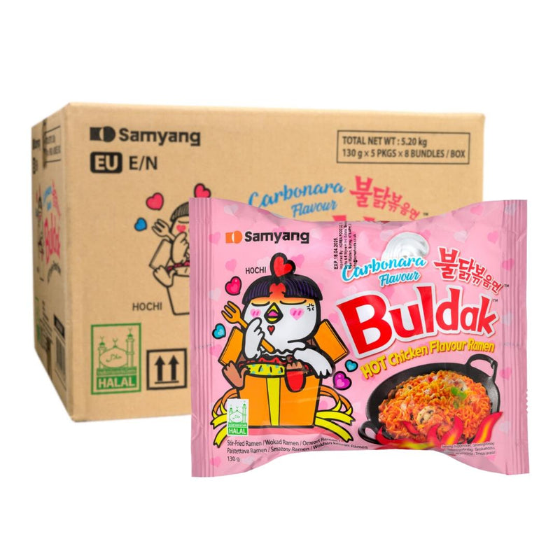 Samyang Buldak Carbonara ramen box of 40, imported from the UK