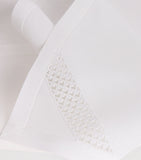 Embroidered Linen Napkin with Intricate Lacework, 45cm x 45cm