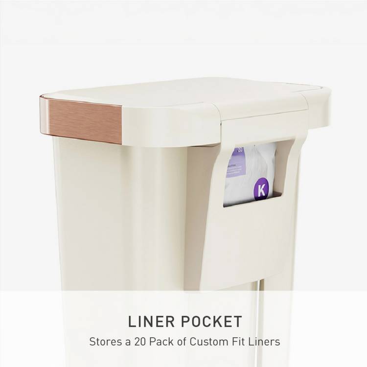 Simplehuman pedal bin cream 45 litre, imported from the UK