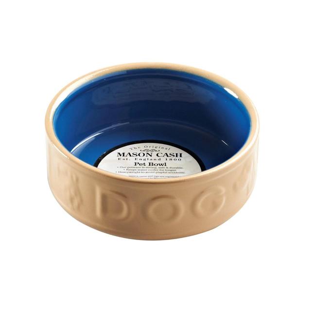 Mason Cash Lettered Cane & Blue Dog Bowl 18cm