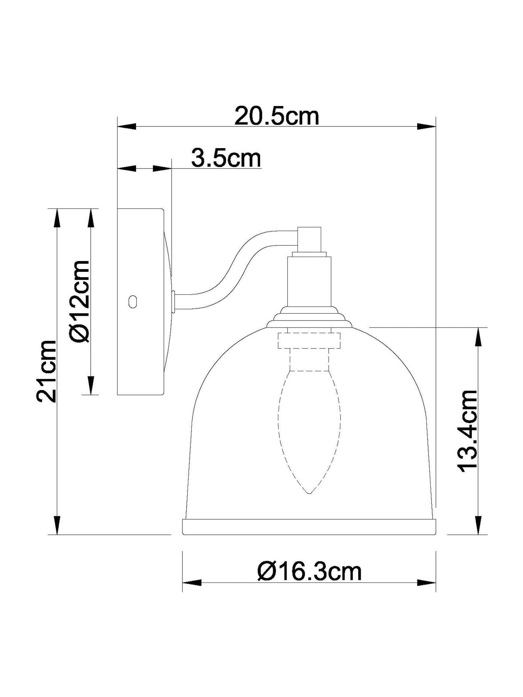 Wall light brushed nickel rechargeable wireless 21cm, imported from the UK