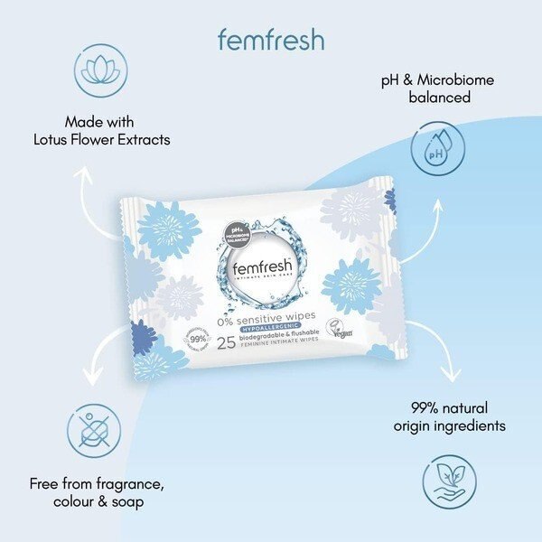 Femfresh 0% Feminine Intimate Wipes GOODS Superdrug   