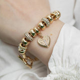 Lipsy gold plated T-bar coin charm bracelet - British product