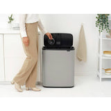 Brabantia touch bin soft grey 60 litre, imported from the UK