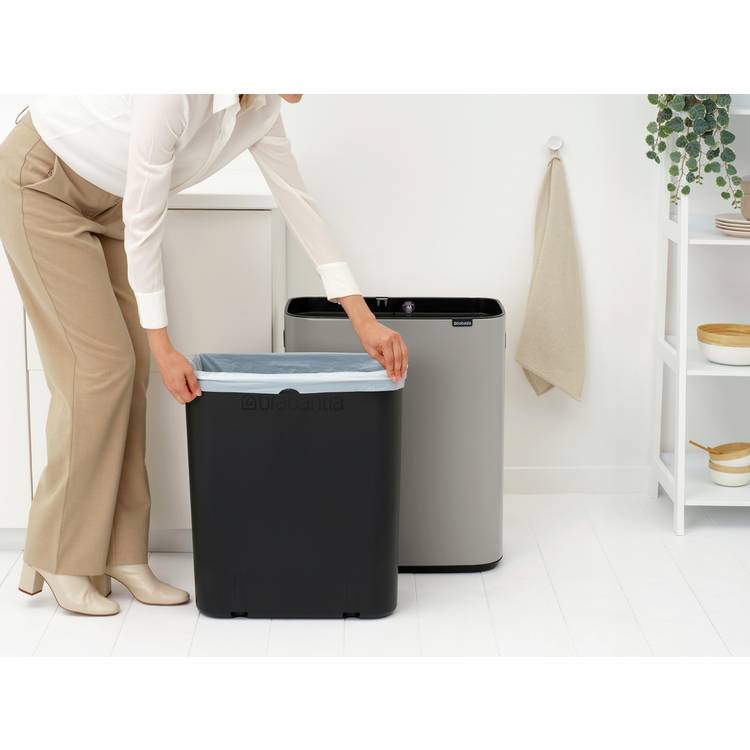 Brabantia touch bin soft grey 60 litre, imported from the UK