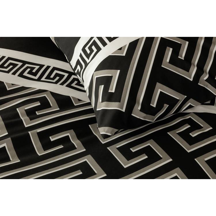 Argos Home Greek Geo bedding set single black grey (British brand)