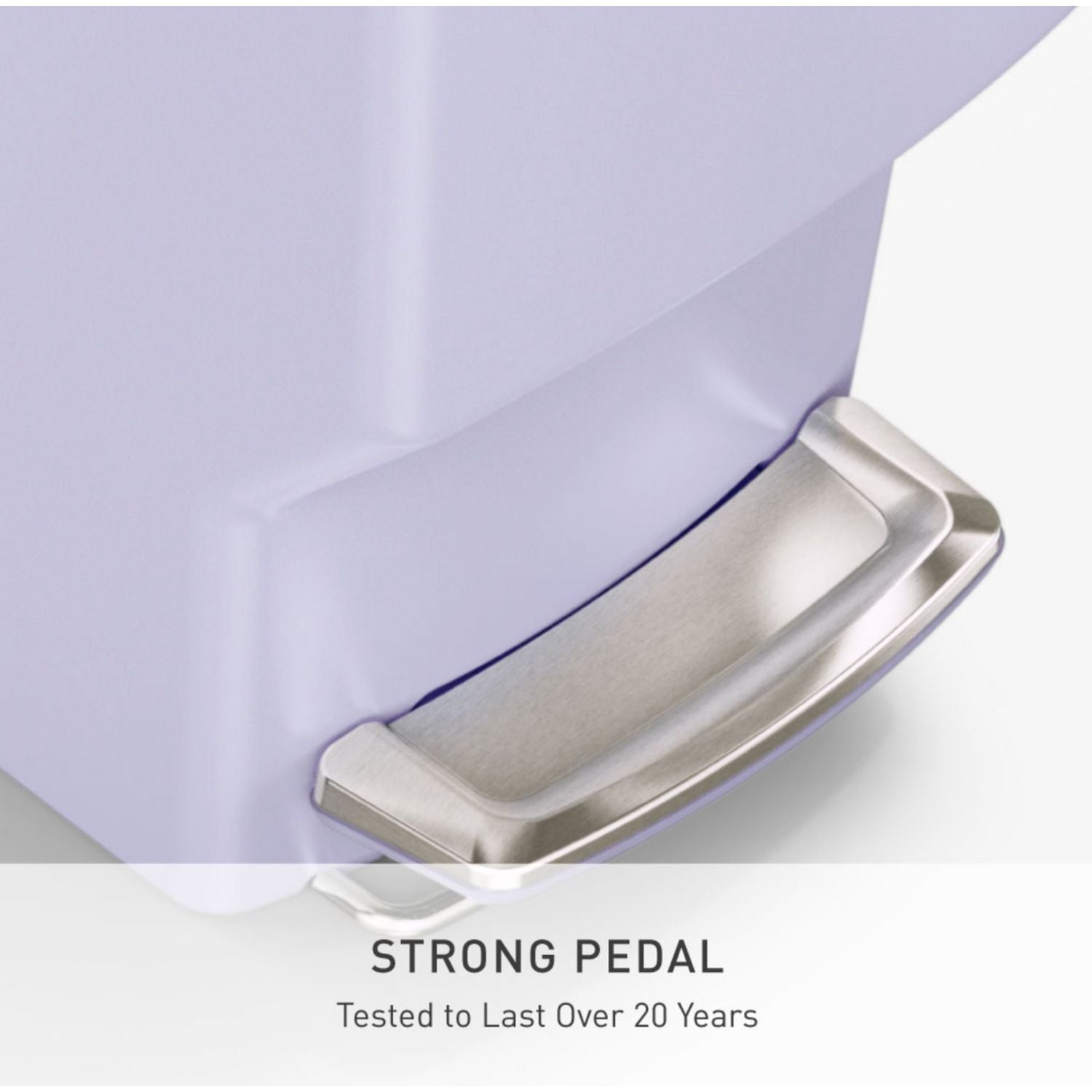 Simplehuman 40 litre slim plastic pedal bin lilac (British brand)