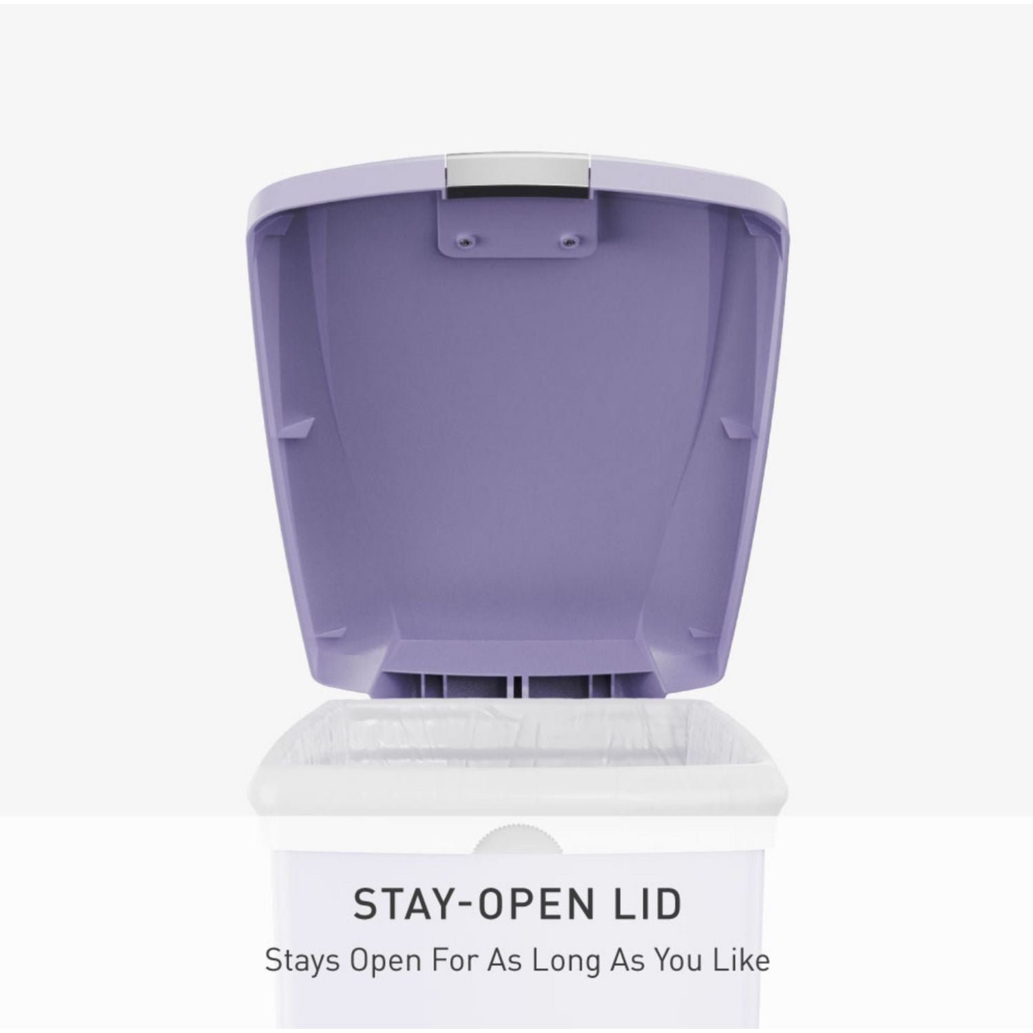 Simplehuman 40 litre slim plastic pedal bin lilac (British brand)