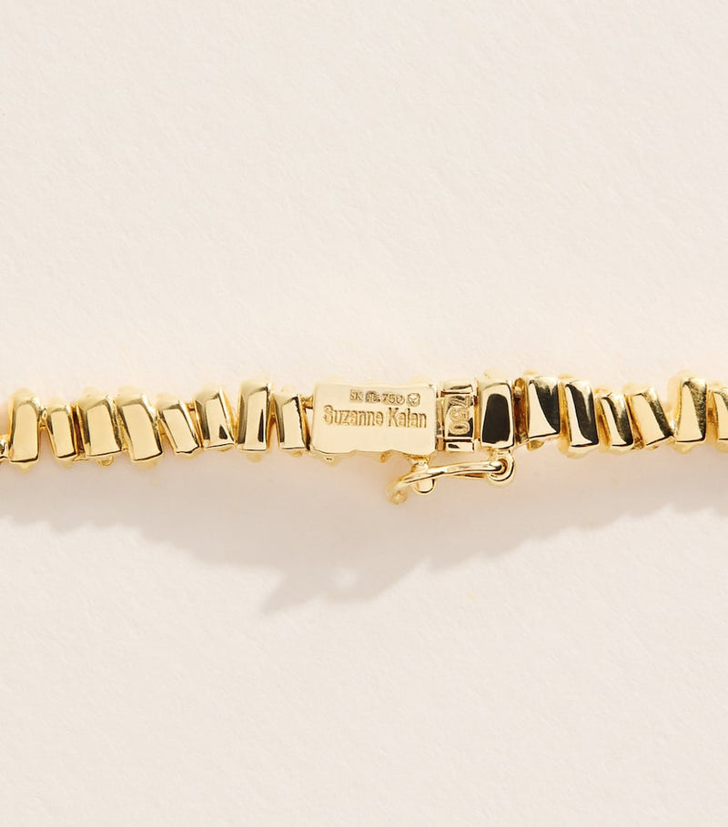 Suzanne Kalan yellow gold diamond tennis necklace 43cm, UK version