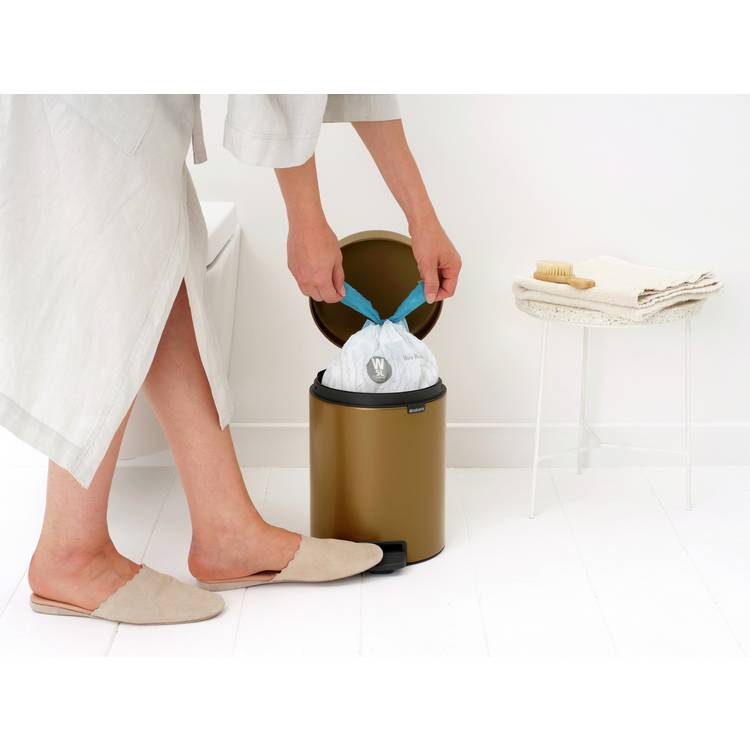 Brabantia NewIcon 5L pedal bin warm brass (British brand)