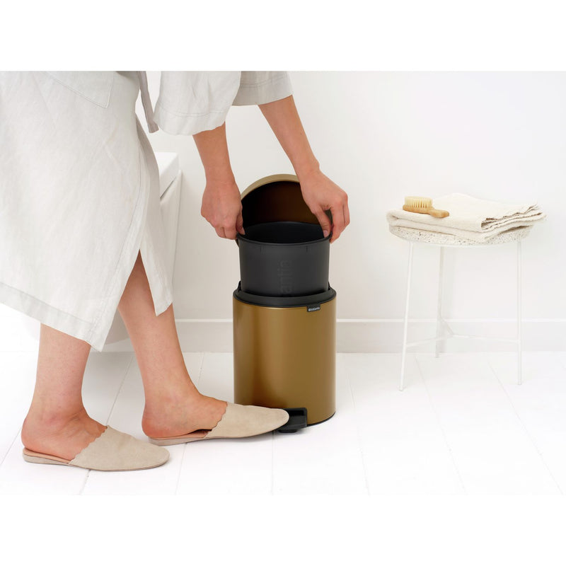 Brabantia NewIcon 5L pedal bin warm brass (British brand)