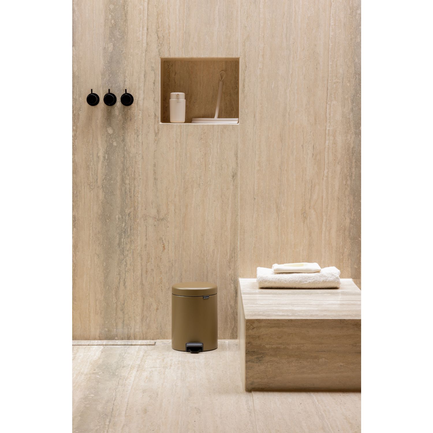 Brabantia NewIcon 5L pedal bin warm brass (British brand)