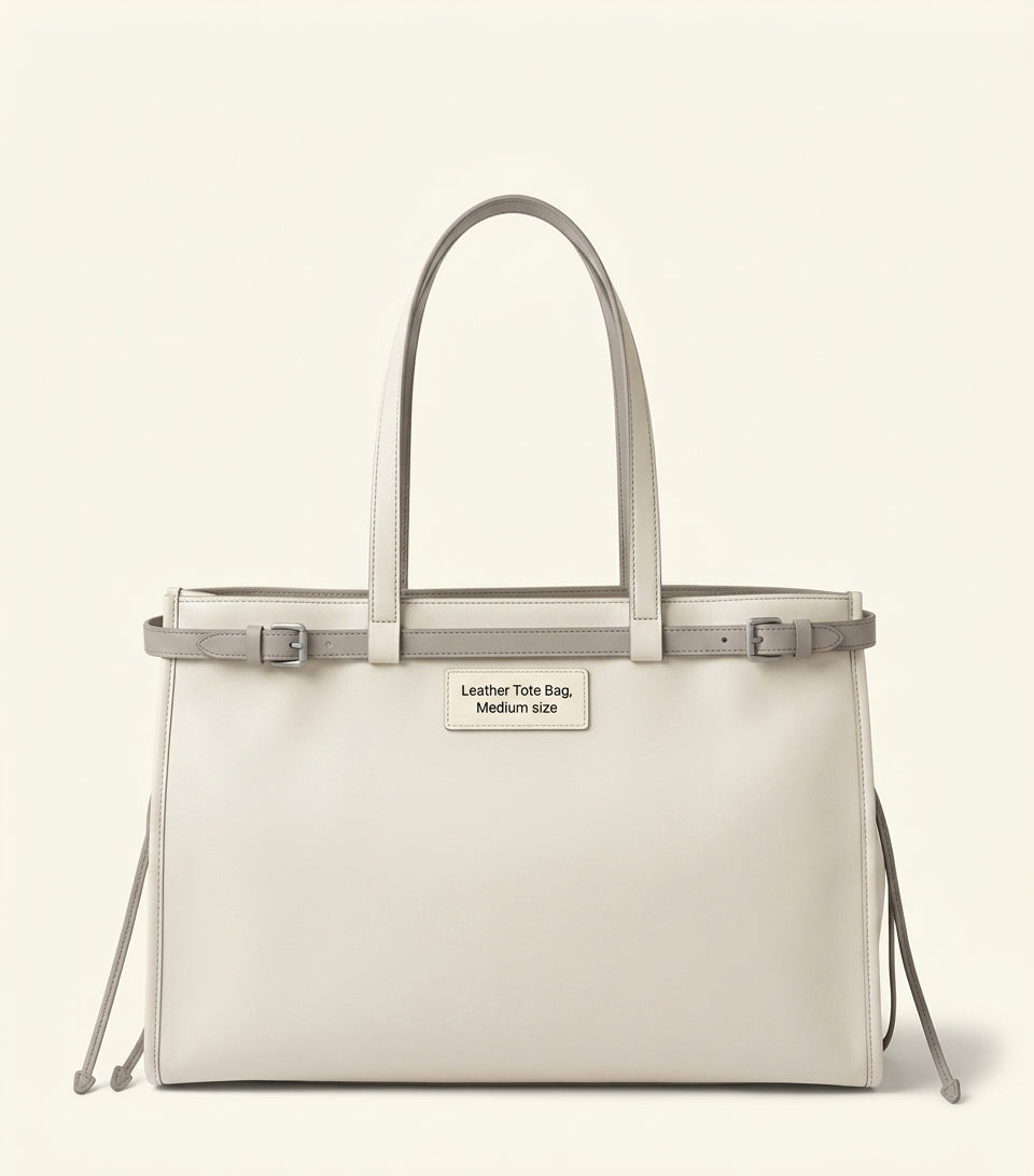 Prada large leather belted tote bag H30cm (British brand)